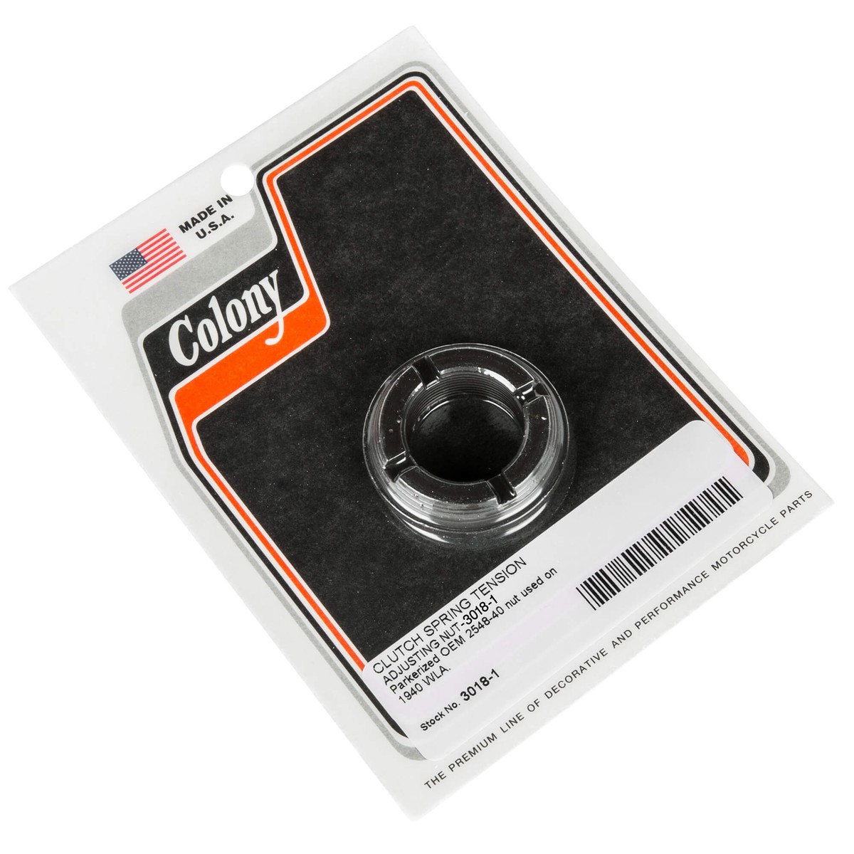 #3018-1 Clutch Spring Tension Adjusting Nut 1940 Harley-Davidson WLA - Parkerized