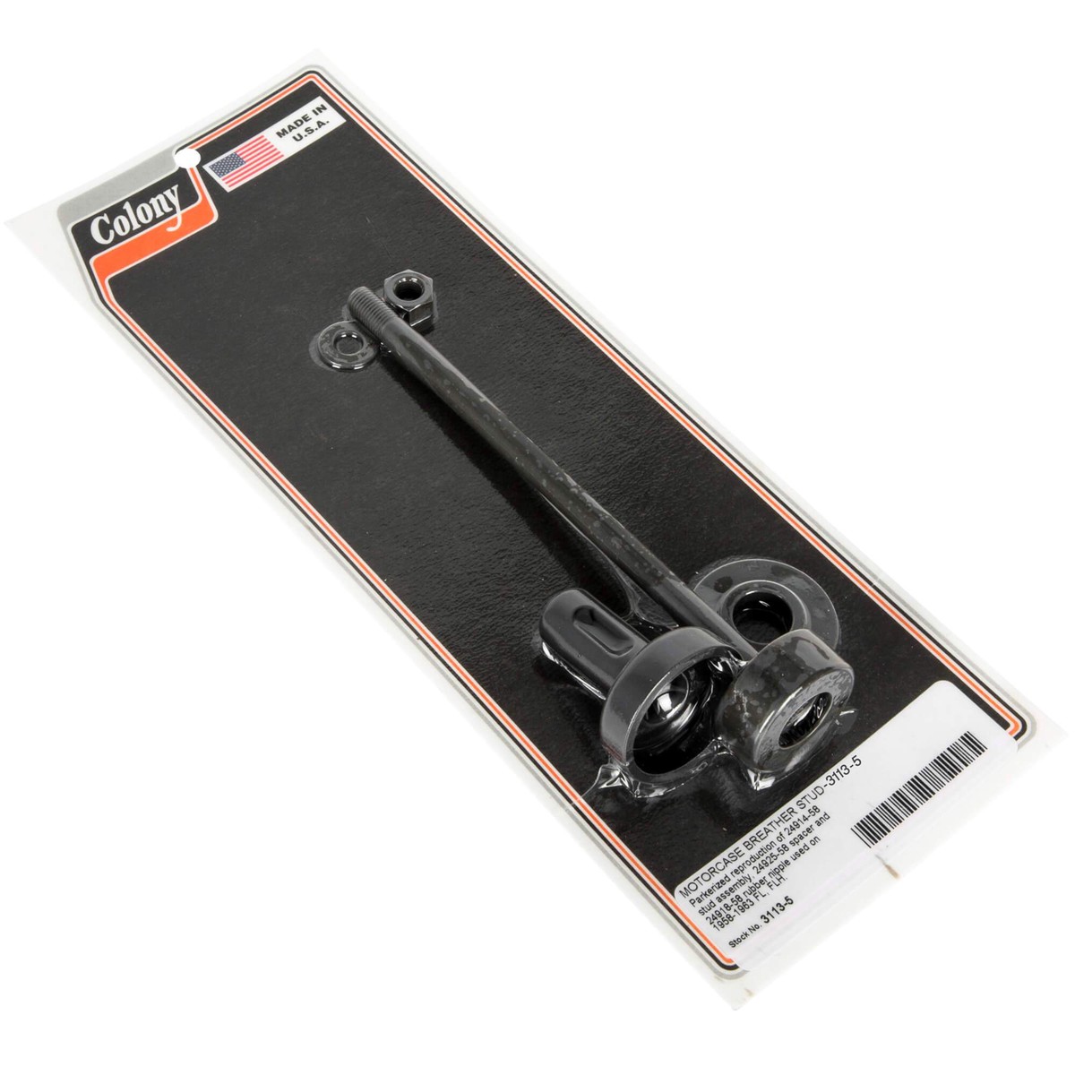 #3113-5 Motor Case Breather Stud 1958-1963 Harley-Davidson FL/FLH - Parkerized