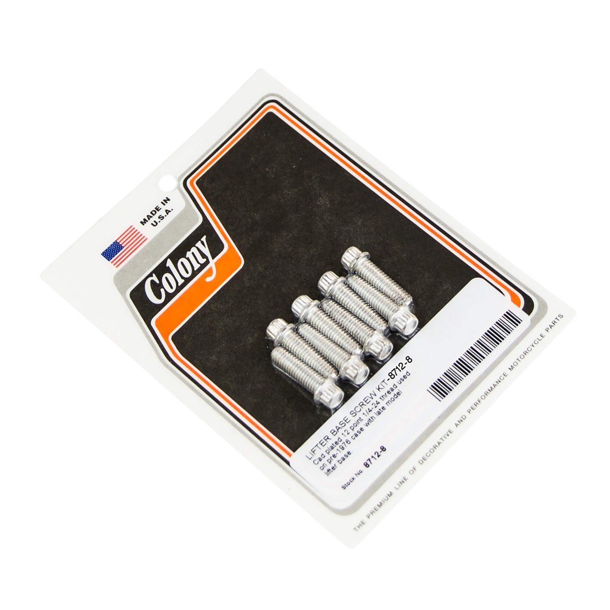 #8712-8 Lifter Base Screw Kit Pre-1976 Harley-Davidson Cases With Late Lifters - CAD Plated