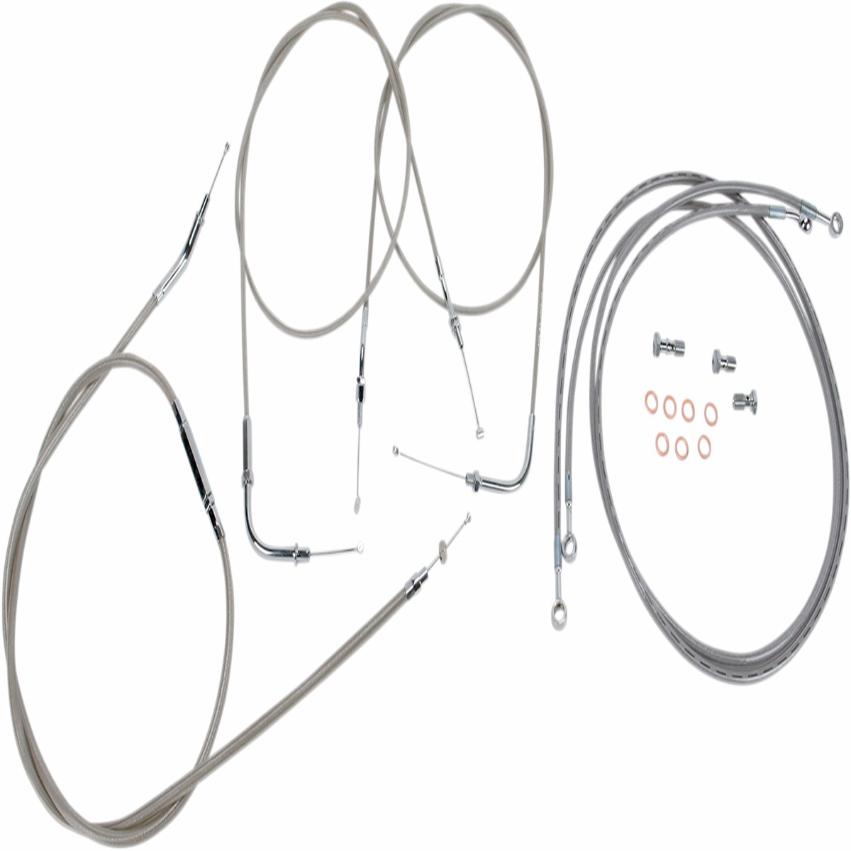 BARON Cable Line Kit - 15" - 17" - Yamaha '04 - '07 Roadstar - Stainless Steel BA-8022KT-16