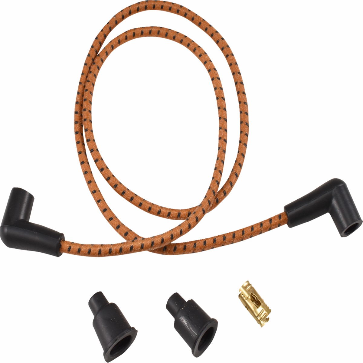 DRAG SPECIALTIES Plug Wires - Braided - Brown/Black - 40174