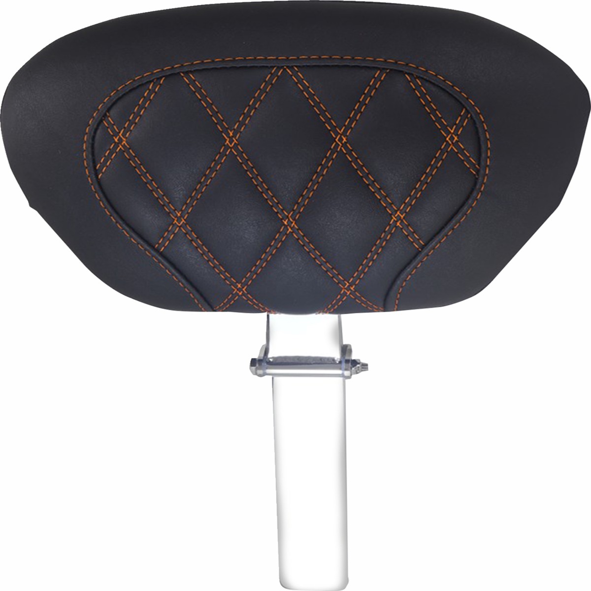 MUSTANG Driver Backrest - Double Diamond - Mandarin Orange Stitch - FLH/FLT '08-'25 - 89539MO