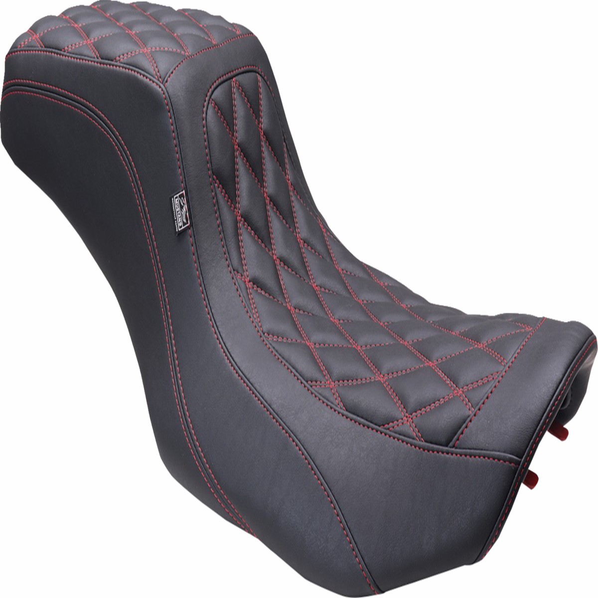 MUSTANG One Piece 2-Up Squareback Seat - Double Diamond - Black Cherry Stitch - FLH/FLT '23-'25 - 88415DC