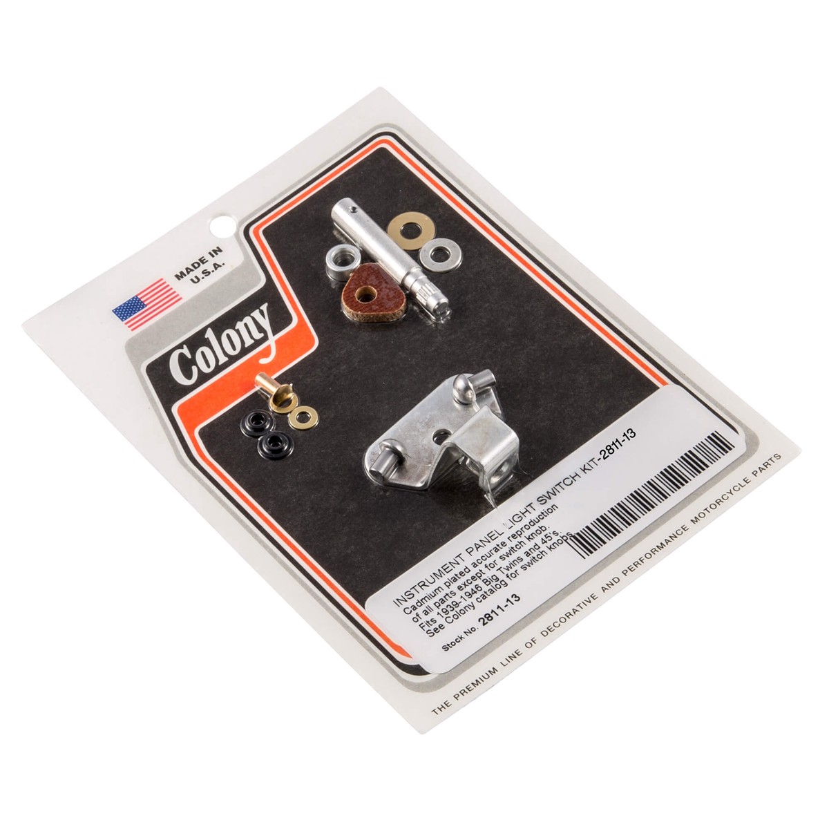 #2811-13 Instrument Panel Light Switch Kit 1936-1945 Harley-Davidson Big Twin/45s - CAD Plated