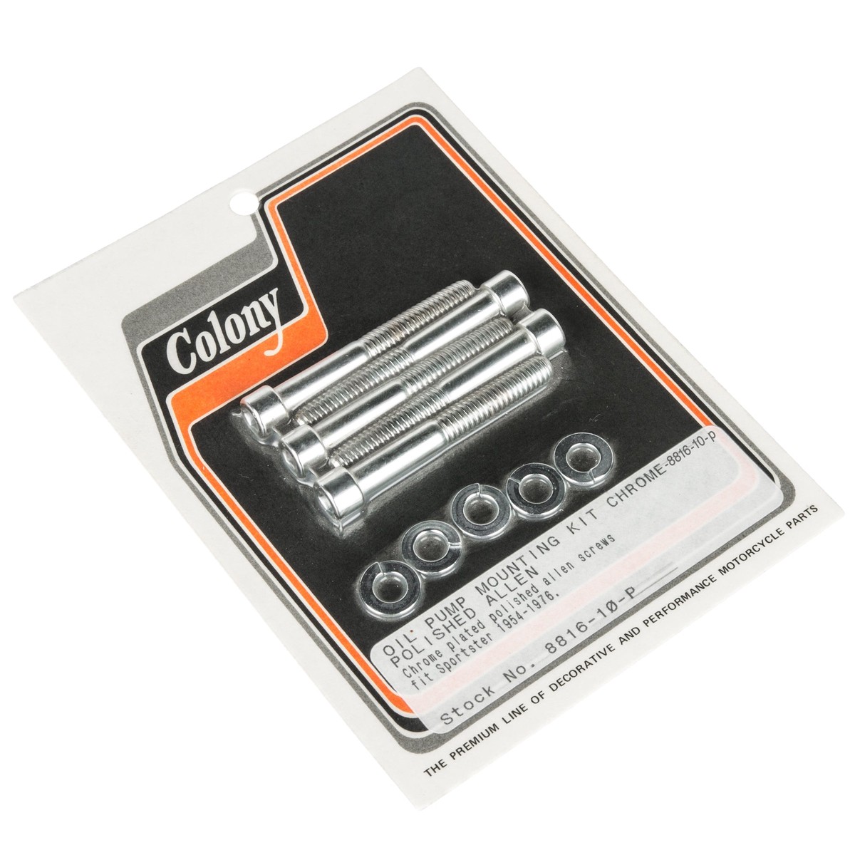 #8816-10-P Oil Pump Mounting Kit Chrome Smooth Allen Harley Sportster 1954-76