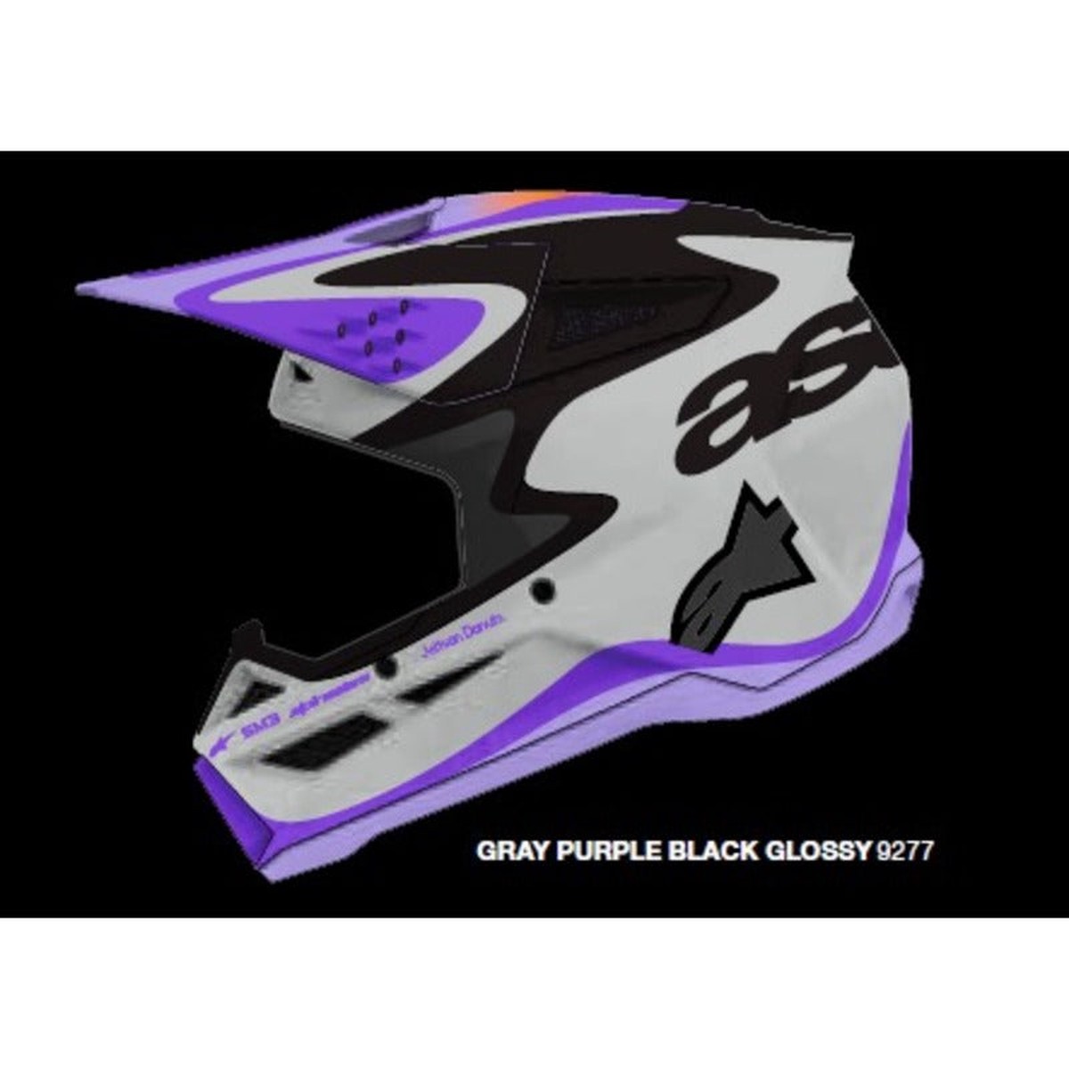 (MX26) SM3 JETTSON YOUTH HELMET ECE06 | GRAY PURPLE BLACK GLOSSY (9277)
