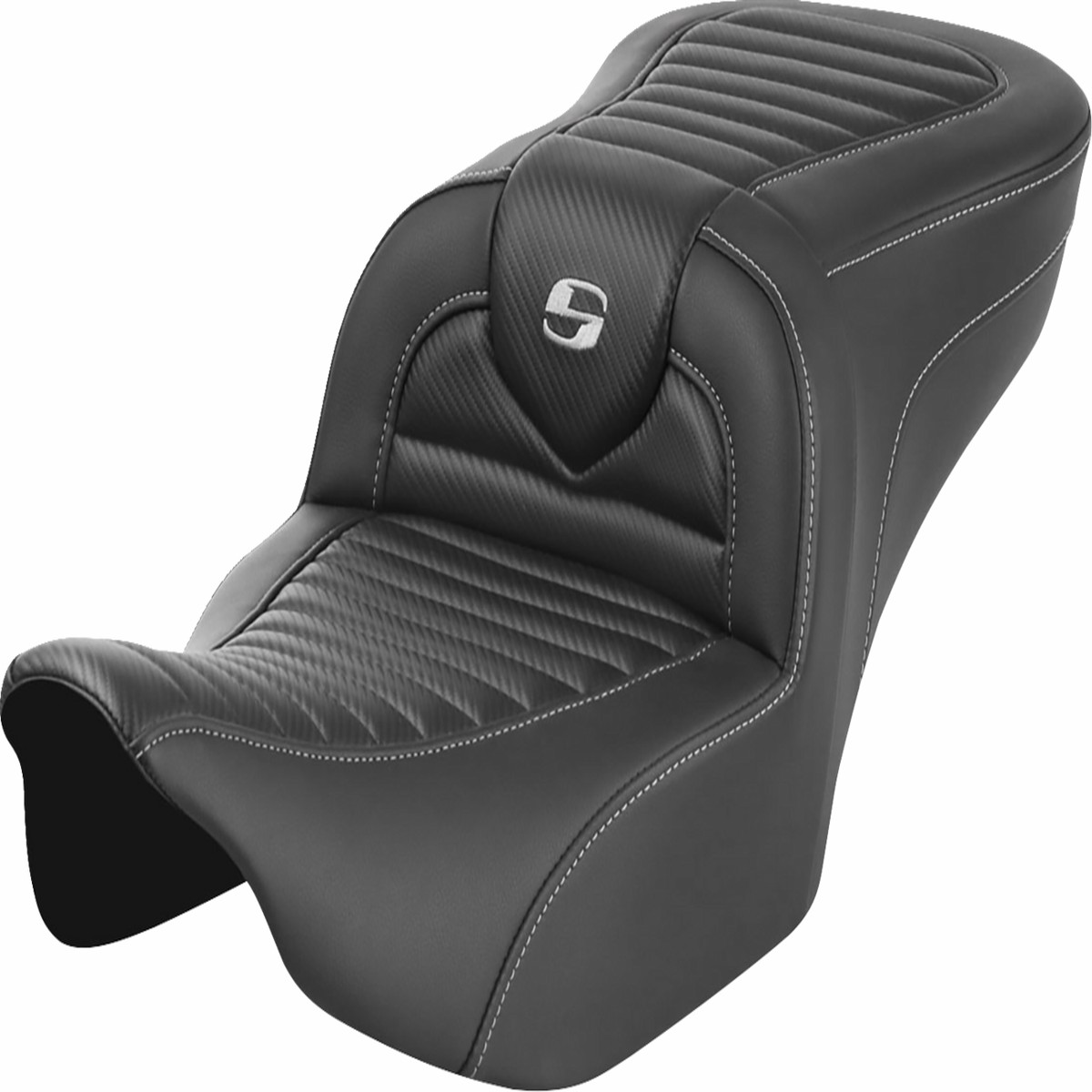 SADDLEMEN Roadsofa Seat - without Backrest - Tuck-n-Roll - Carbon Fiber - FLTR/FLHX '23-'25 - 823-07-20400