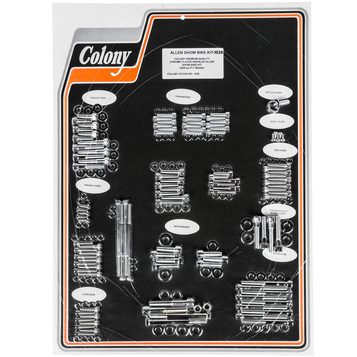 #1026 Complete Show Bike Kit Allen Hardware 2009-Up Harley-Davidson FLT - Chrome Plated
