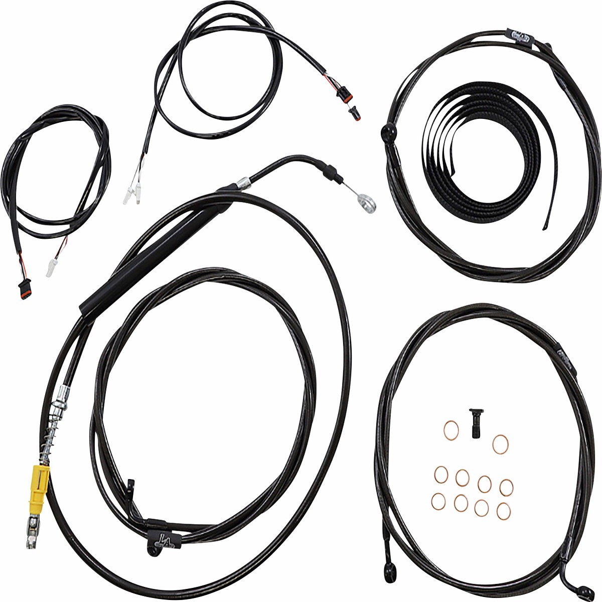 LA CHOPPERS Cable Kit - Stock Handlebars - ABS - Black - FLTR '21-'22 - LA-8058KT3-08B