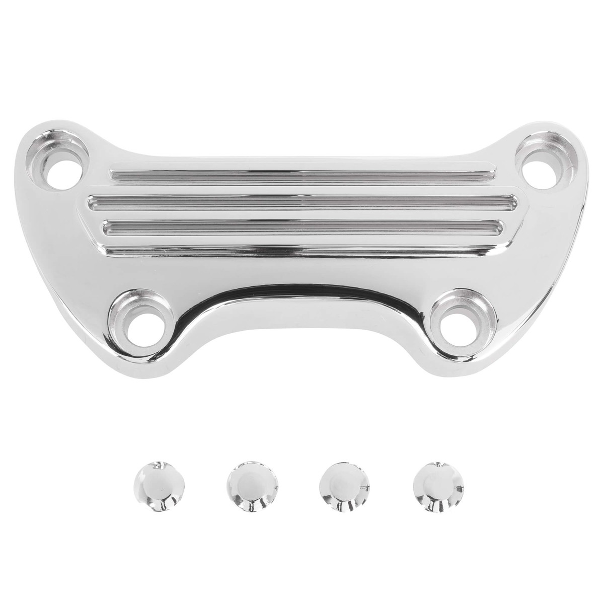 Handlebar Clamp - Finned - Chrome
