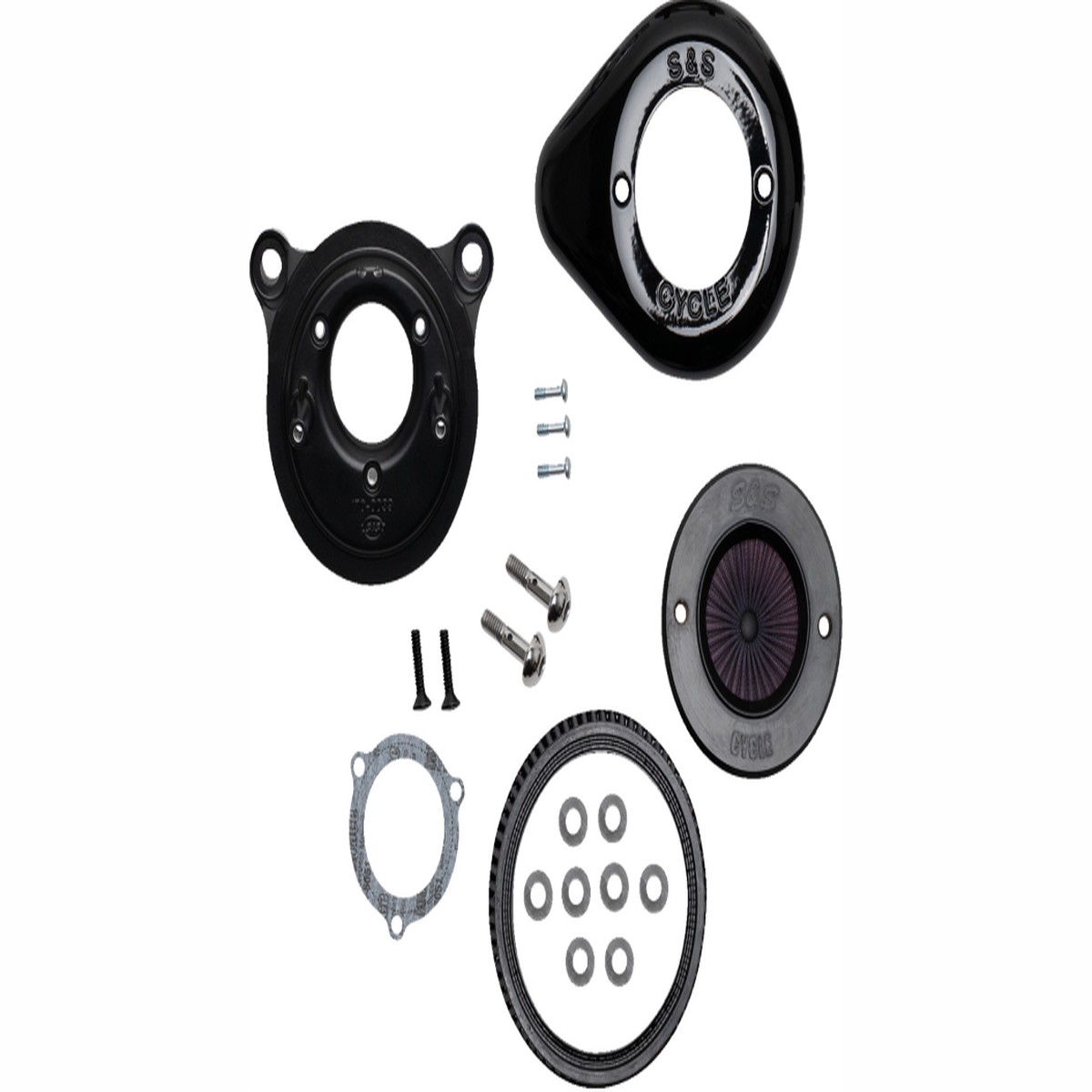 S&S CYCLE Stealth Air Stinger Kit with Gloss Black Teardrop for '08-'16 Touring, '16-'17 Softail Models - 170-0720A