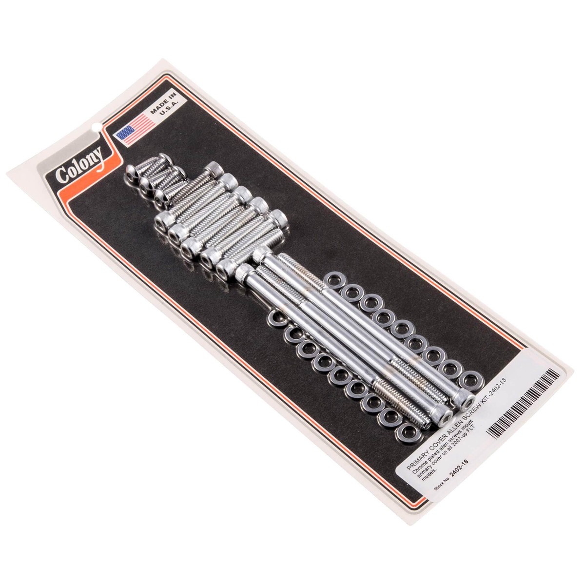 #2402-18 Primary Cover Allen Screw Kit 2007-Up Harley-Davidson FLT - Chrome Plated