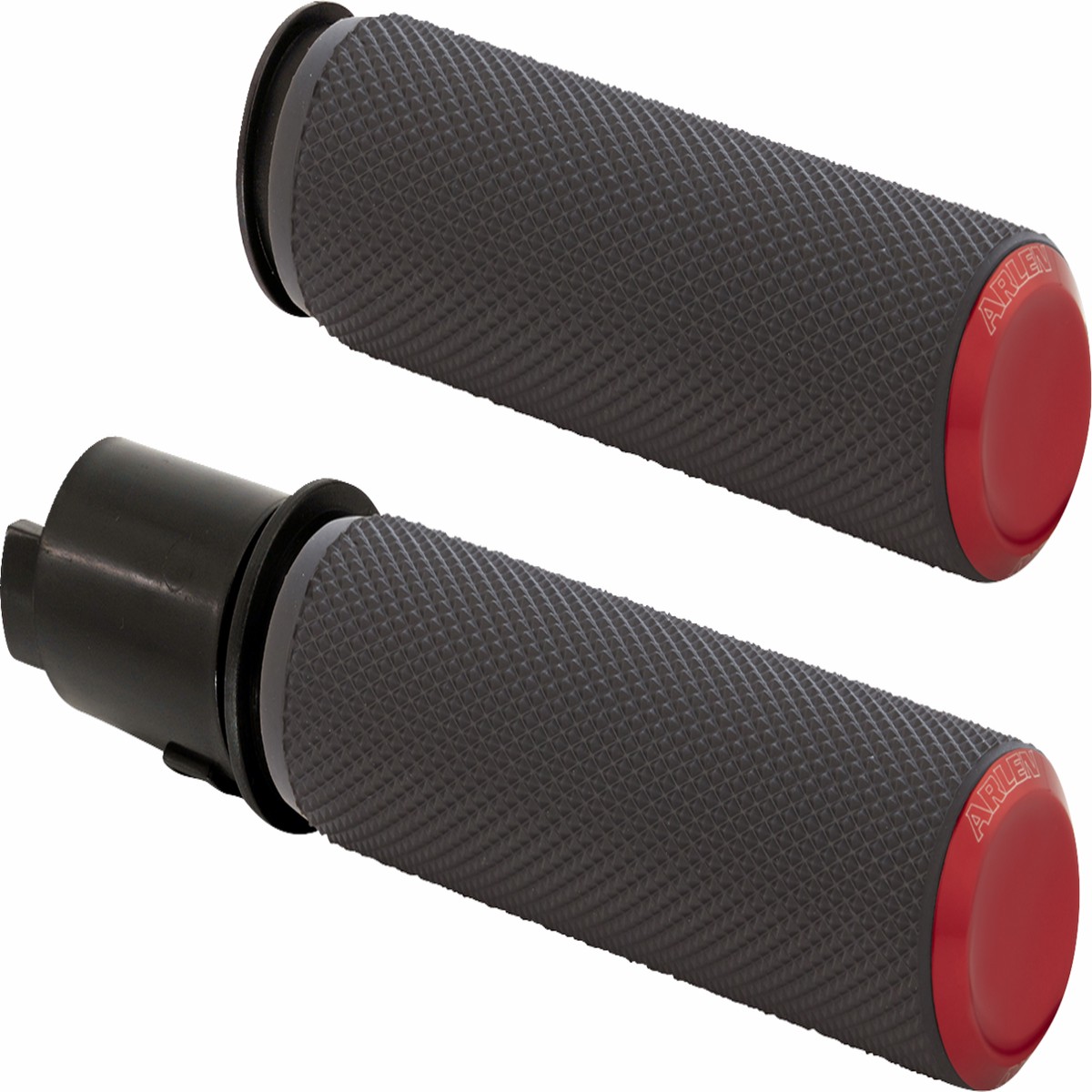 ARLEN NESS Grips - Knurled - TBW - Red - 24+ Touring / 25+ Softail - 500-055