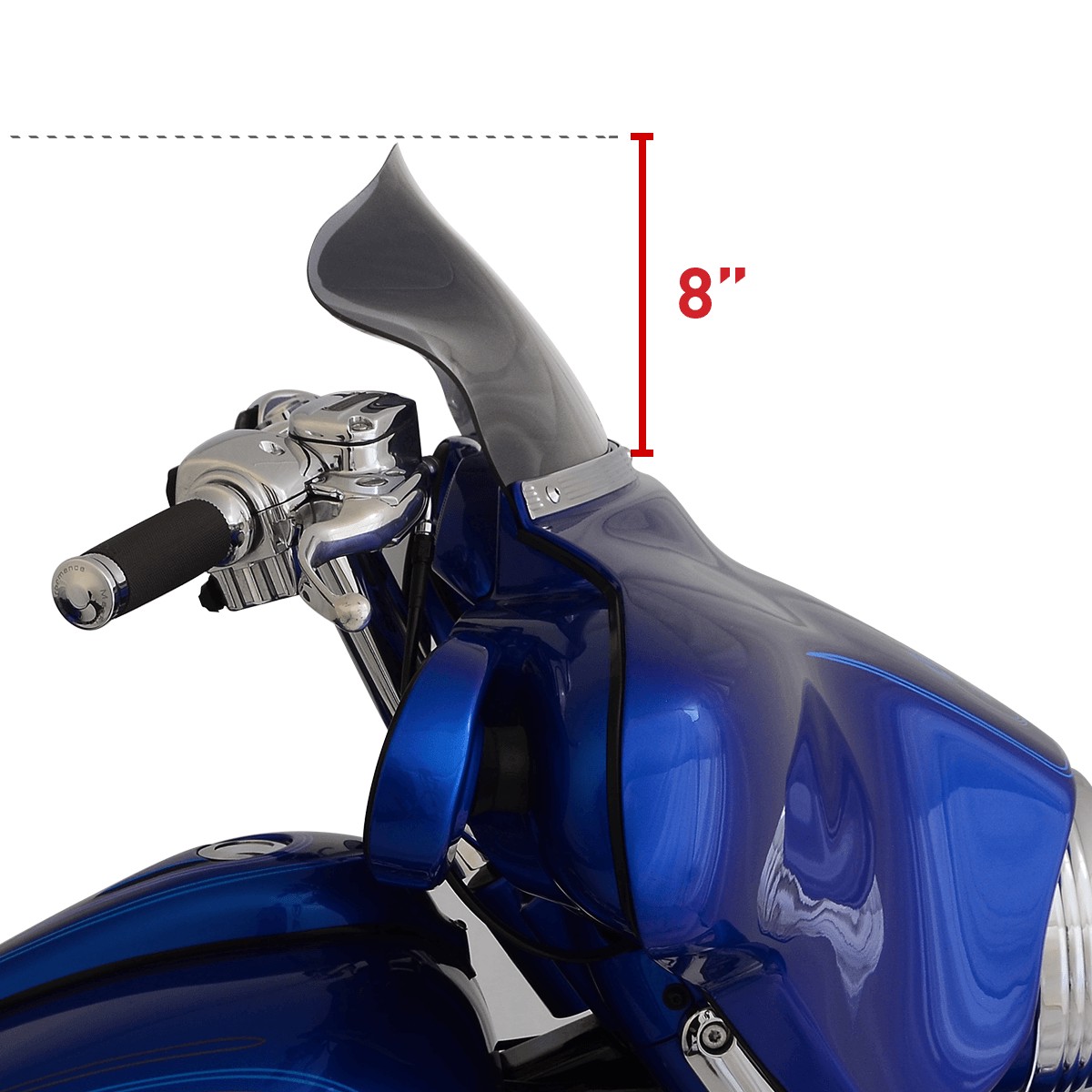 KLOCK WERKS Flare Windshield - 8-1/2" - Smoke - FLH '96-'13 - KWW-01-0210