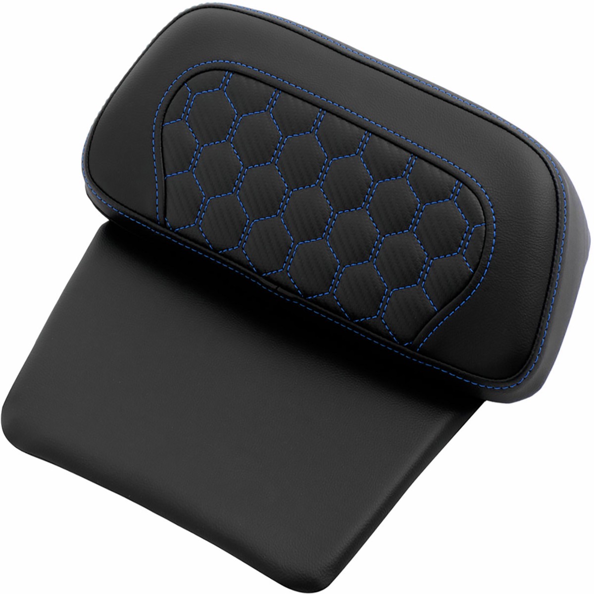 SADDLEMEN Chopped Tour Pak Pad - Honeycomb - Blue Stitching - FLH/FLT '14-'24 814-07C-HC-BLU