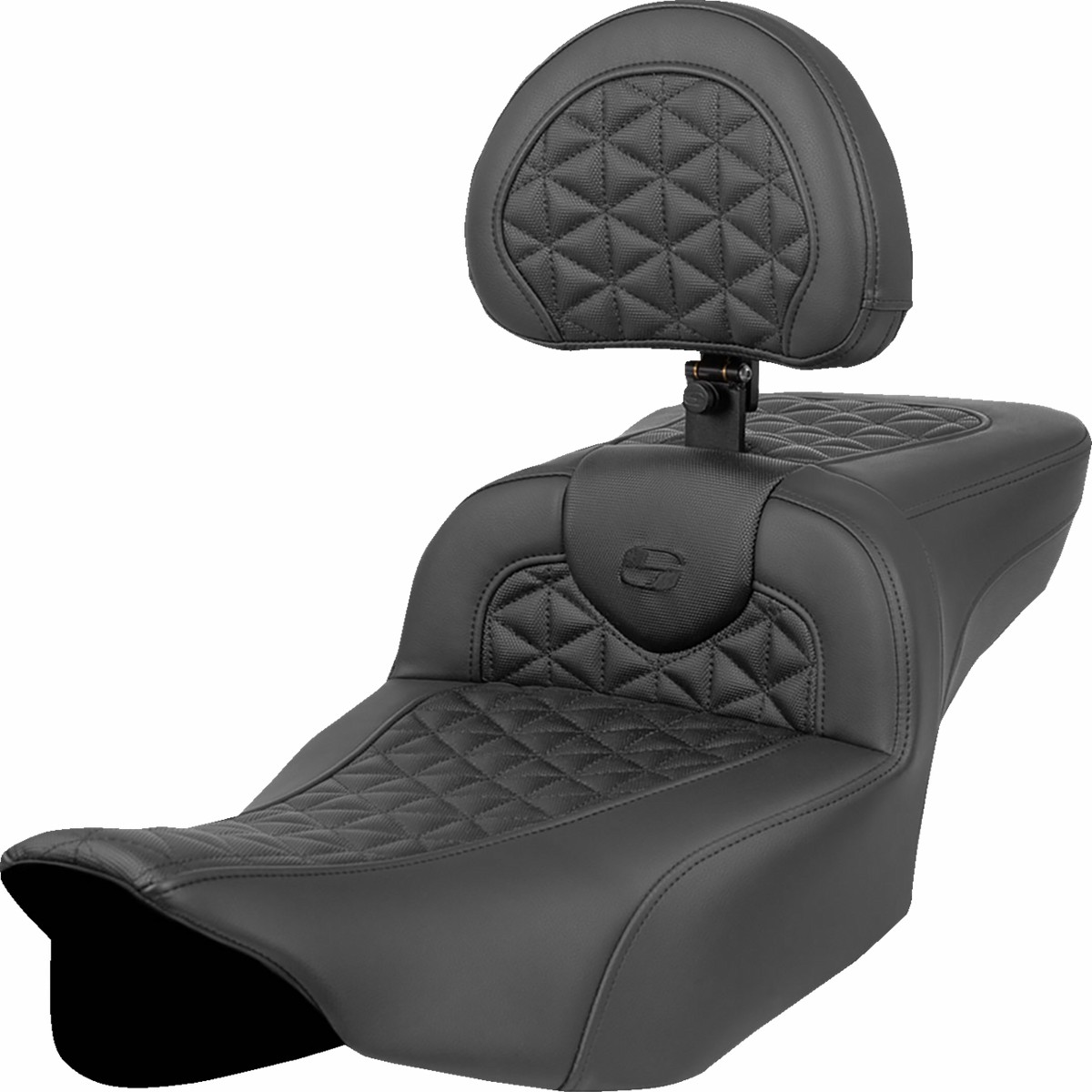 SADDLEMEN RoadSofa Tri Gripper Seat - Extended Reach with Backrest - FLH/FLT '23-'25 - 823-07-211B0