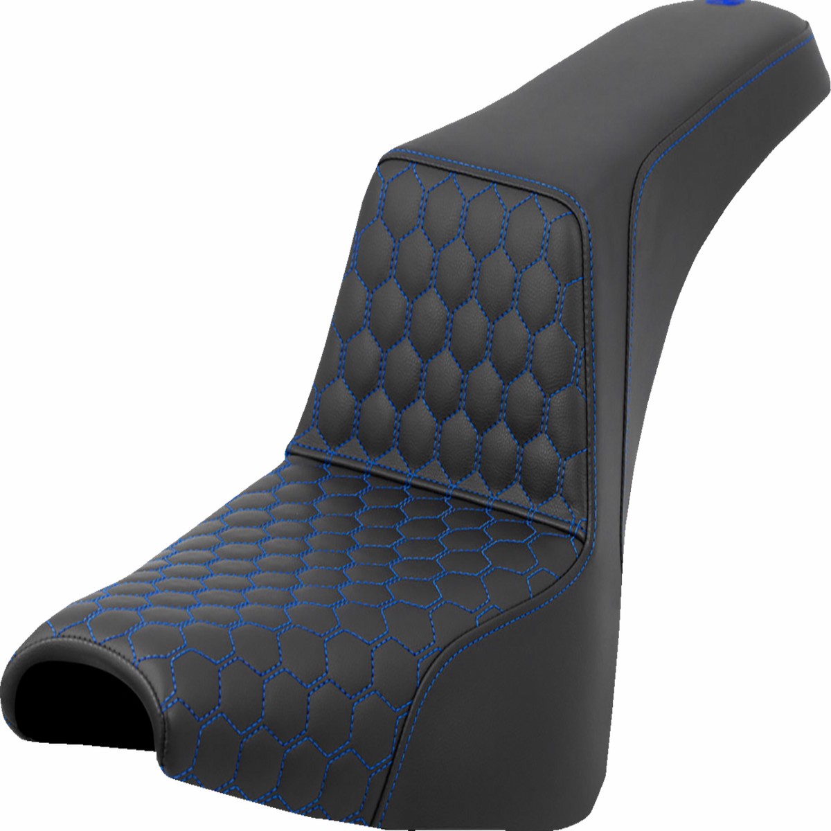 SADDLEMEN Step-Up Seat - Honeycomb - Blue Stitching - FXBB/FXST '18-'25 - 818-30-17701