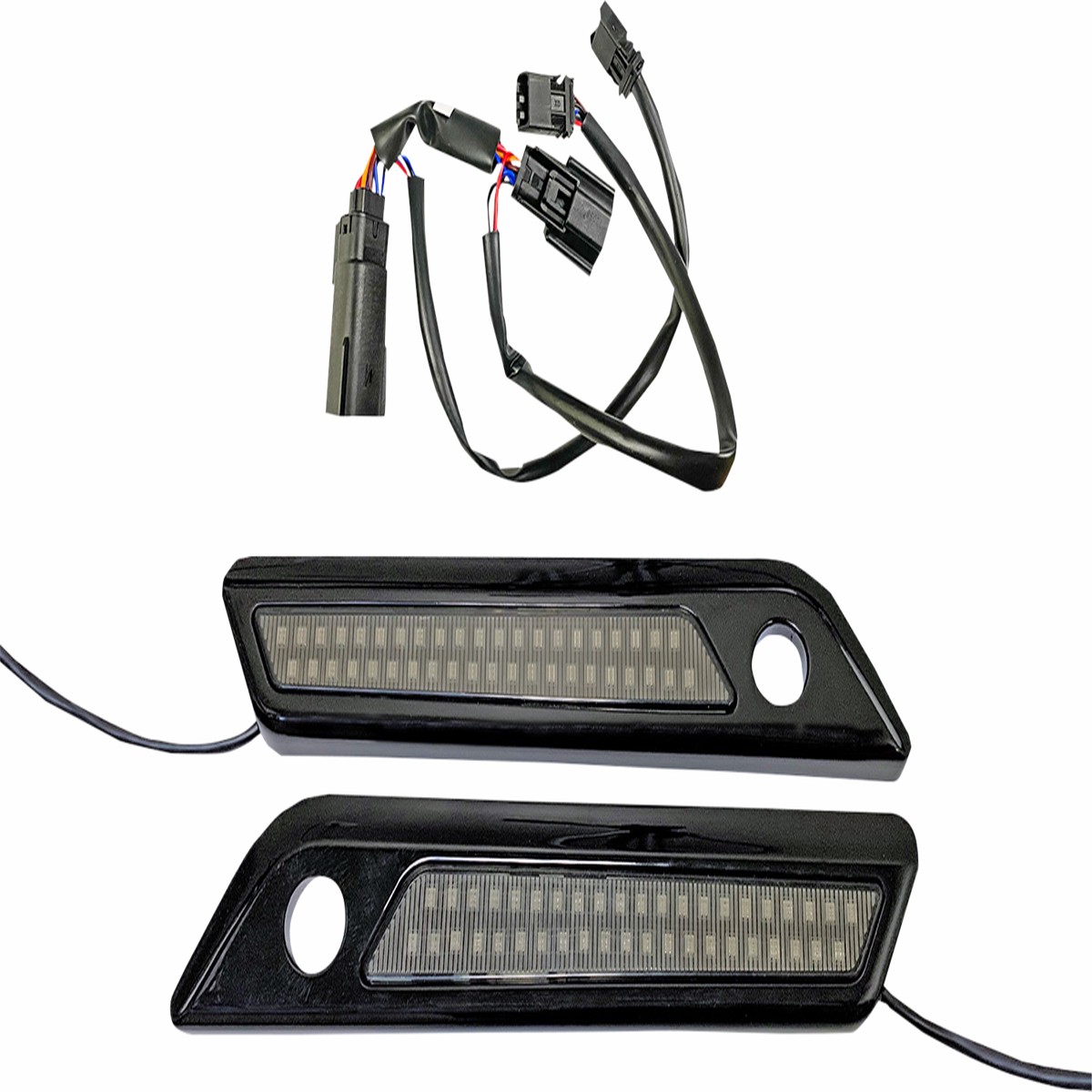 CUSTOM DYNAMICS Latch Light - Saddlebag - Dual Color - Smoke - Black - FL '14-'23 - CD-SBL-DC4-SB