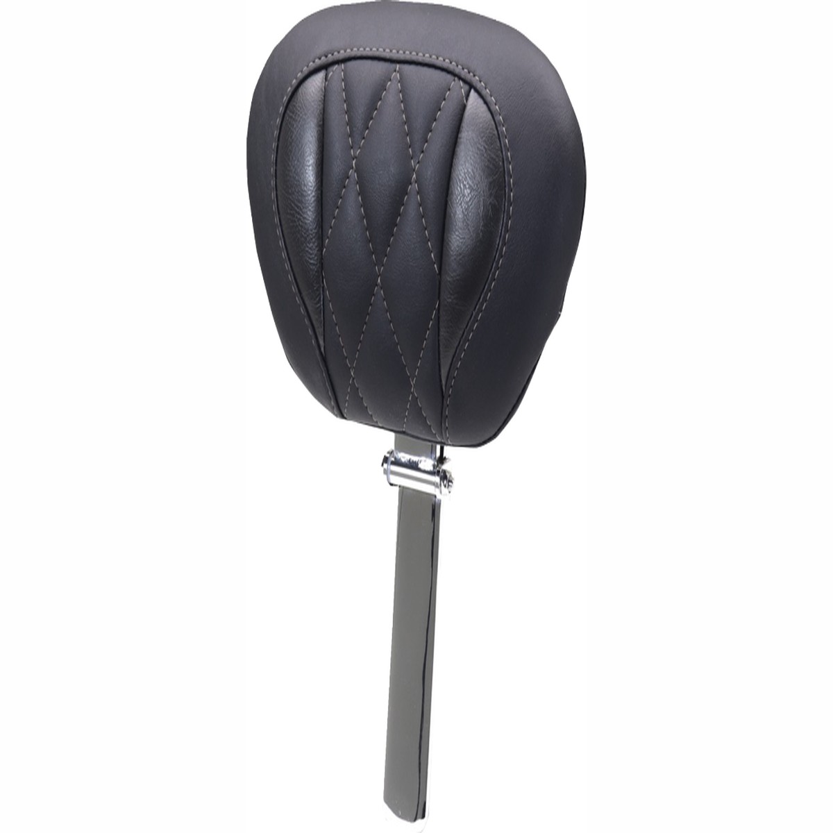 MUSTANG Deluxe Driver Backrest - Diamond - Gunmetal Stitching - FLT/FLH '23-'25 - 89460GM