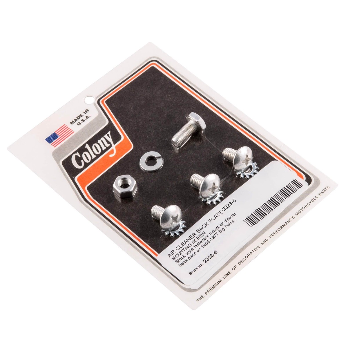 #2323-6 Air Cleaner Backing Plate Mounting Screws 1966-1977 Harley-Davidson Big Twin 1956-1977 XL