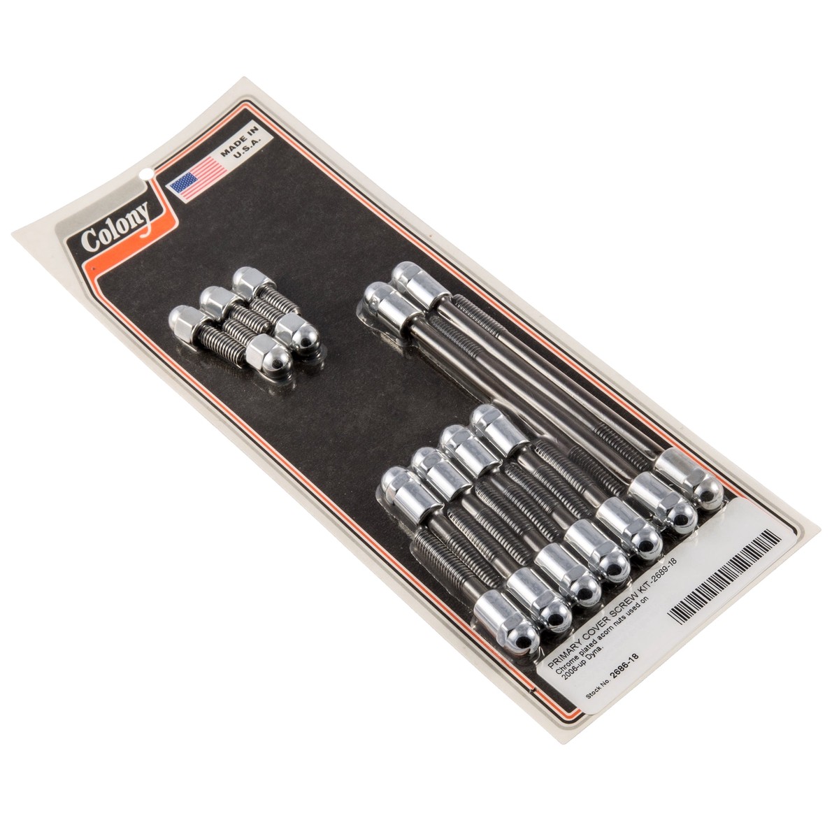 #2686-18 Primary Cover Allen Screw Kit 2006-Up Harley-Davidson Dyna - Chrome Plated