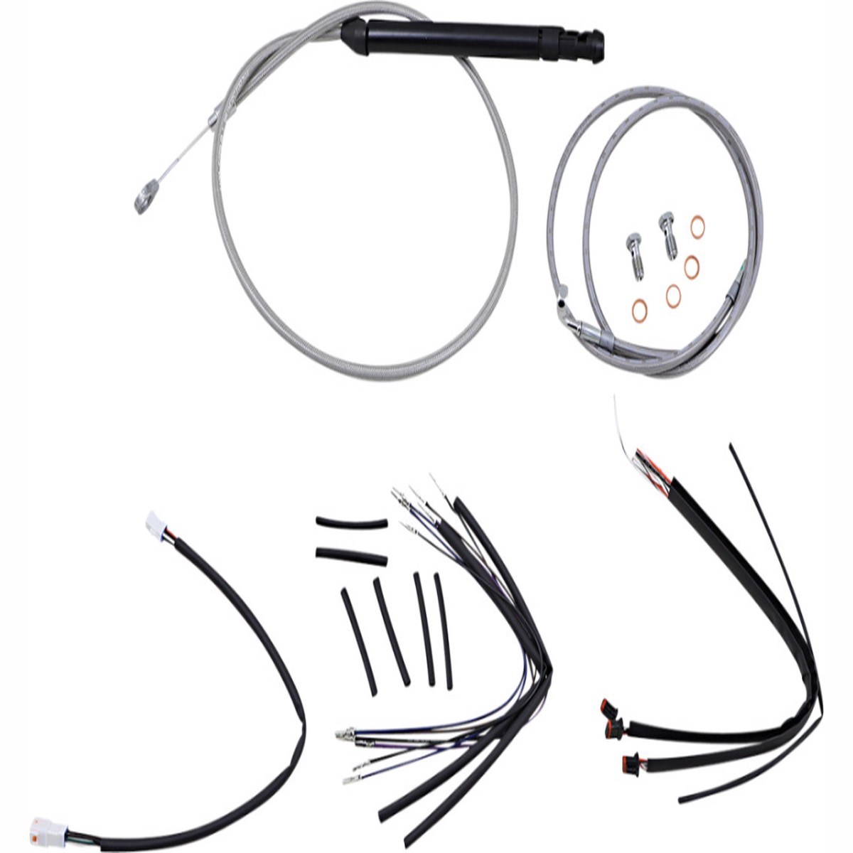 BURLY BRAND Control Kit - 14" Gorilla Handlebars - Stainless - Softail '18-'21 - B30-1249