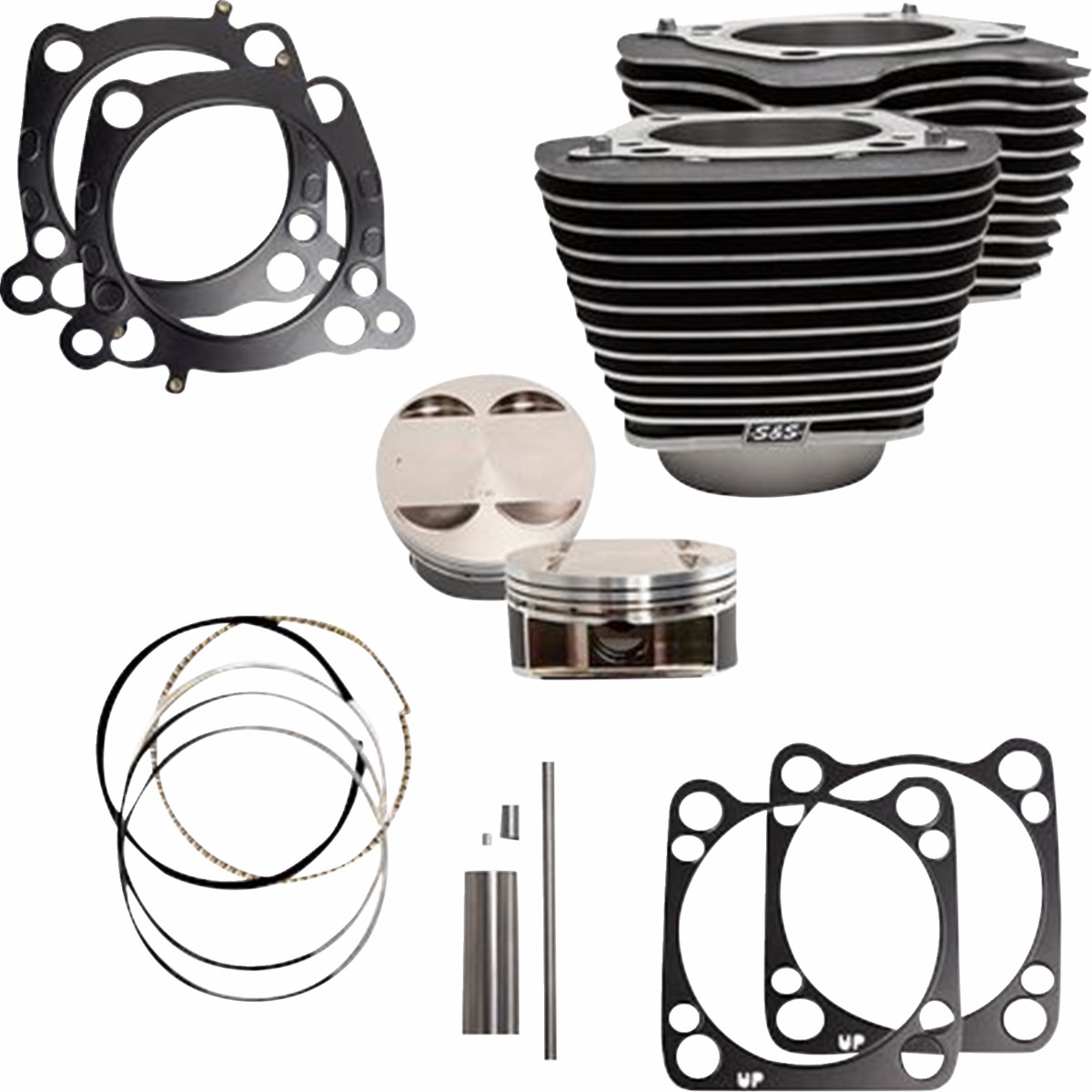 S&S CYCLE Cylinder Kit - 131" Stroker Cylinder - Wrinkle Black w/Highlights - M8 - Harley-Davidson '17-'25 - 910-0762A