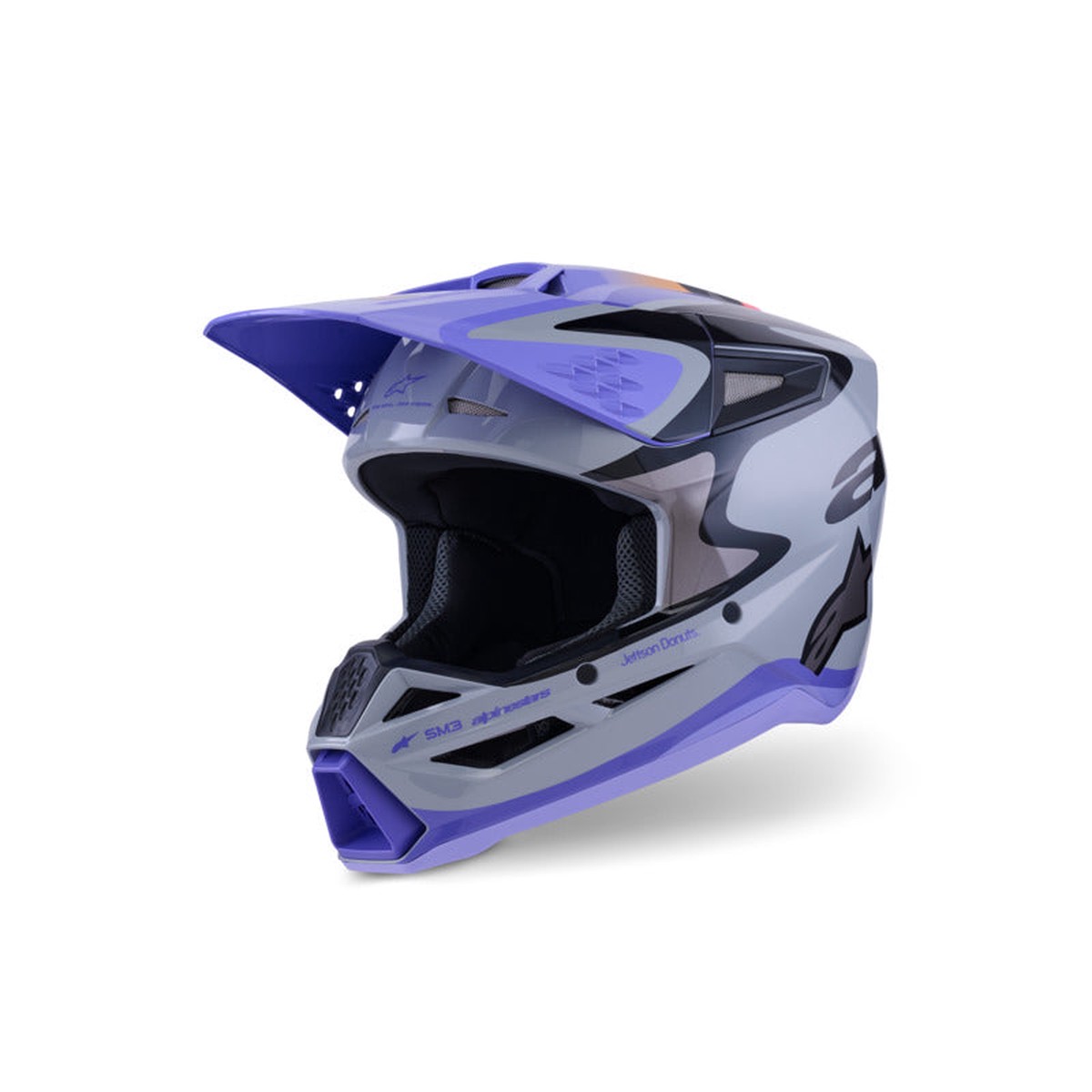 (MX26) SM3 JETTSON HELMET ECE06 | GRAY PURPLE BLACK GLOSSY (9277)