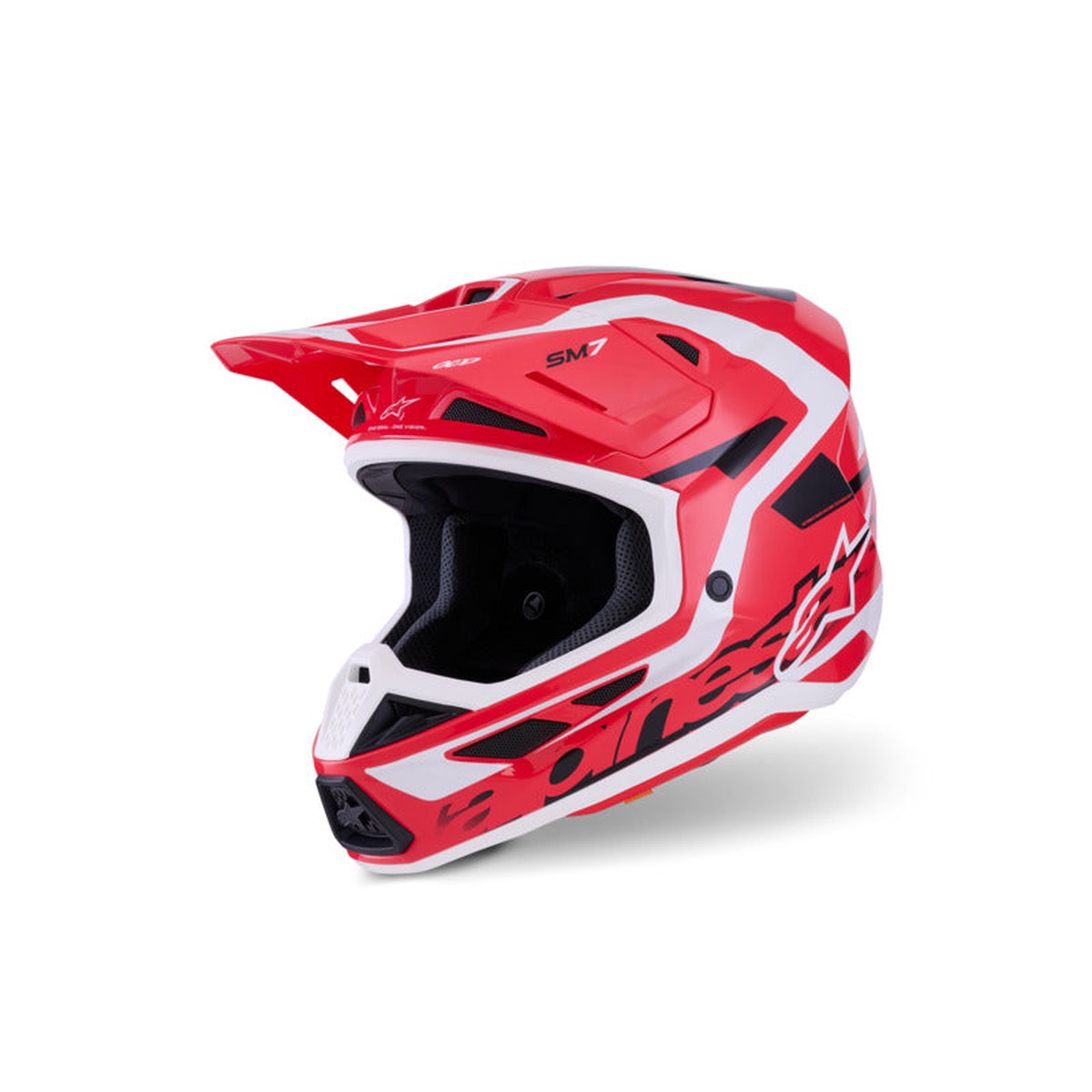 (MX26) SM7 DEED HELMET ECE06 | RED BLACK WHITE GLOSSY (3139)