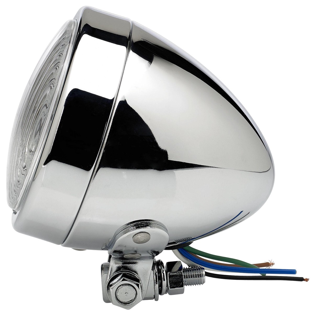 3-1/2 inch diameter Chrome Bottom Mount Headlight