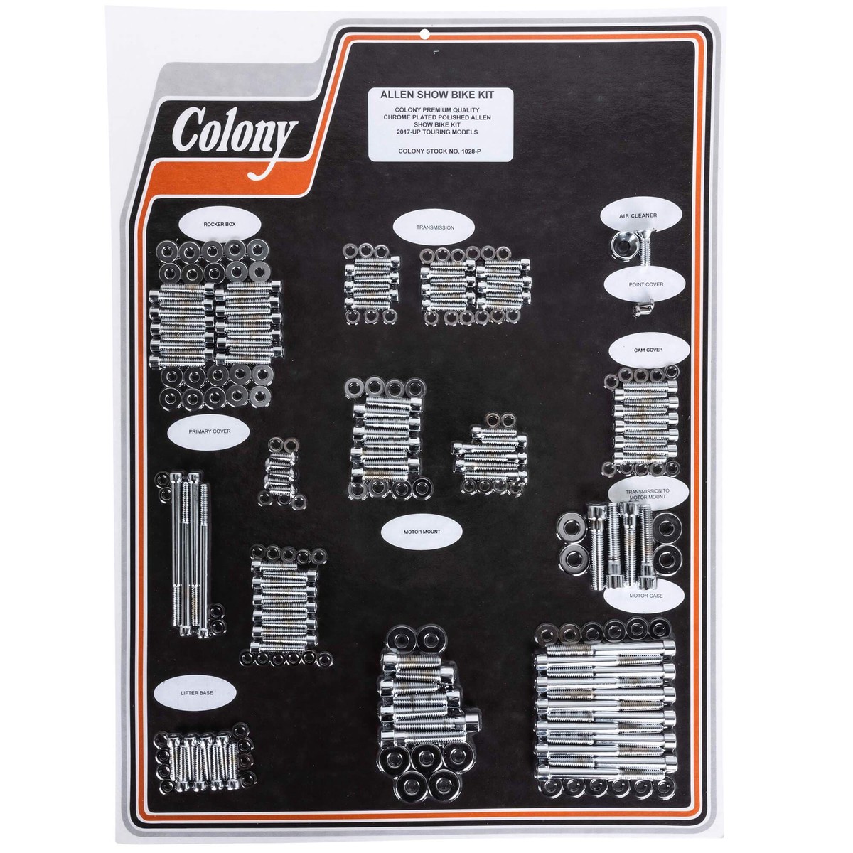 #1028-P Complete Show Bike Kit Polished Allen 2017-Up Harley-Davidson Touring Models - Chrome Plated