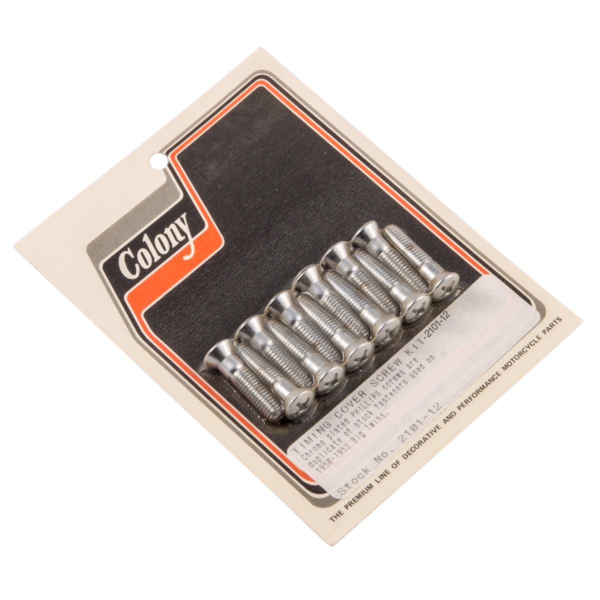 #2101-12 Timing Cover Phillips Screw Kit 1950-1952 Harley-Davidson Big Twin - Chrome Plated
