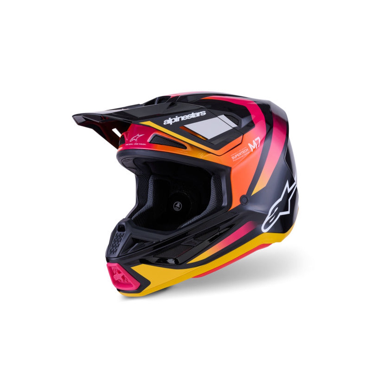 (MX26) SM7 RISE HELMET ECE06 | BLACK YELLOW PINK GLOSSY (1564)
