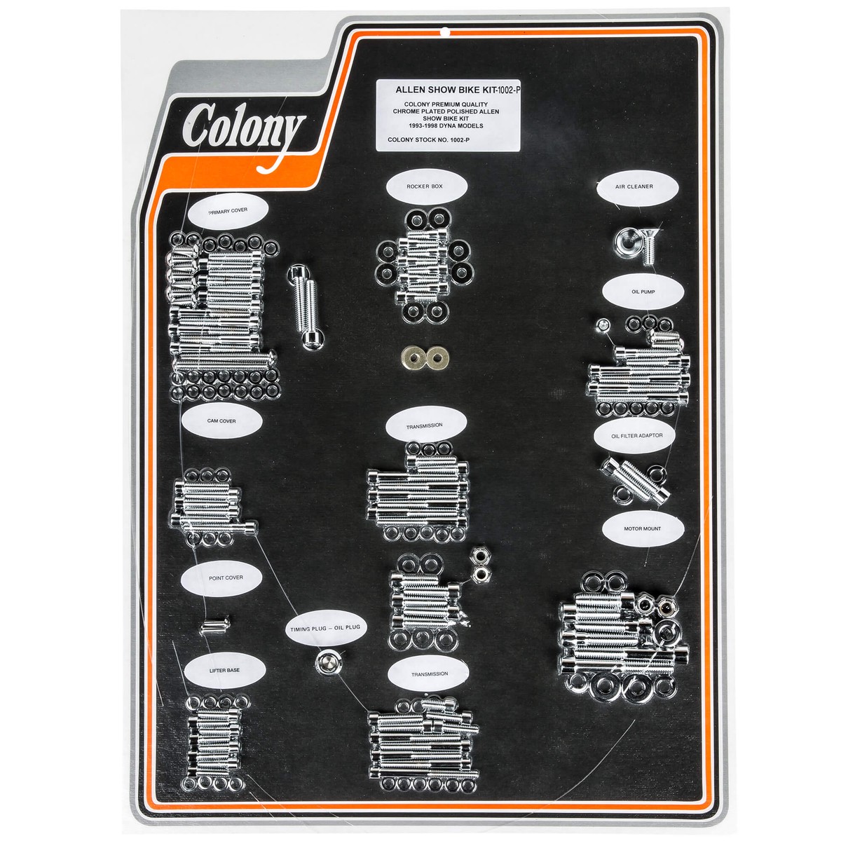 #1002 Complete Show Bike Kit Allen Hardware Harley-Davidson 1993-1998 Dyna - Chrome Plated