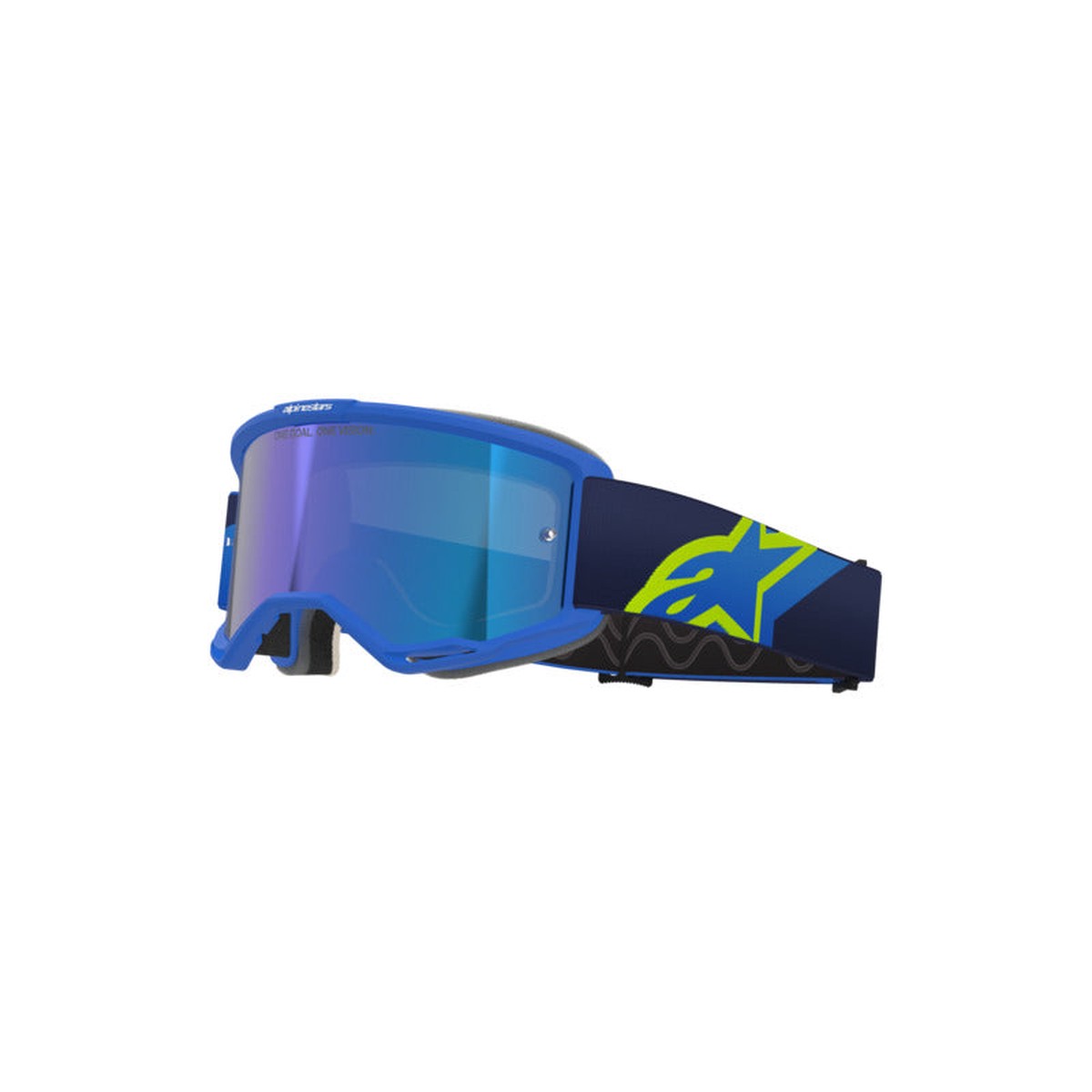 (MX26) VISION 5 CORP GOGGLE | BLUE YELLOW-FLURO (7288) | MIRROR BLUE LENS