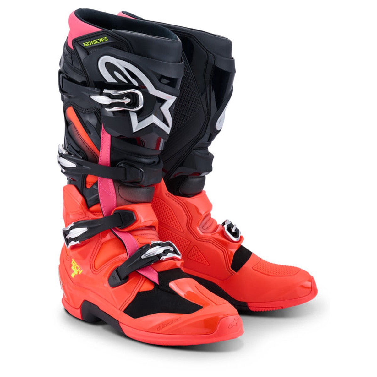 (MX26) TECH 7 BOOTS (MY25) | BLACK FLURO-RED FLURO-PINK (1576)