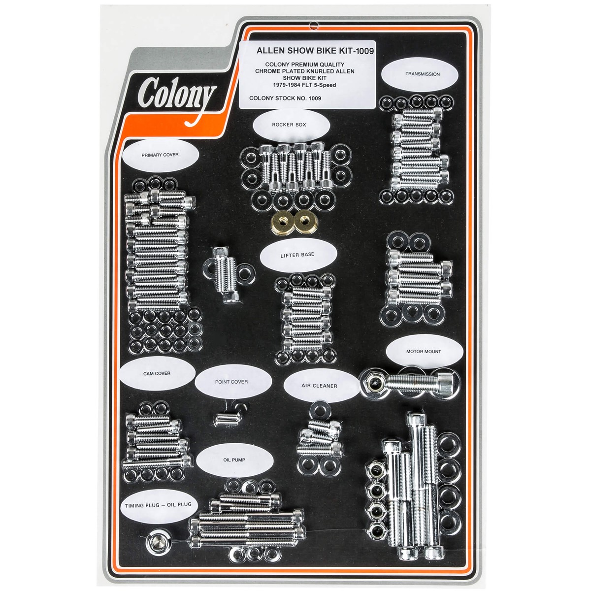 #1009 Complete Show Bike Kit Allen Hardware Harley-Davidson 1979-1984 FLT 5 Speed - Chrome Plated