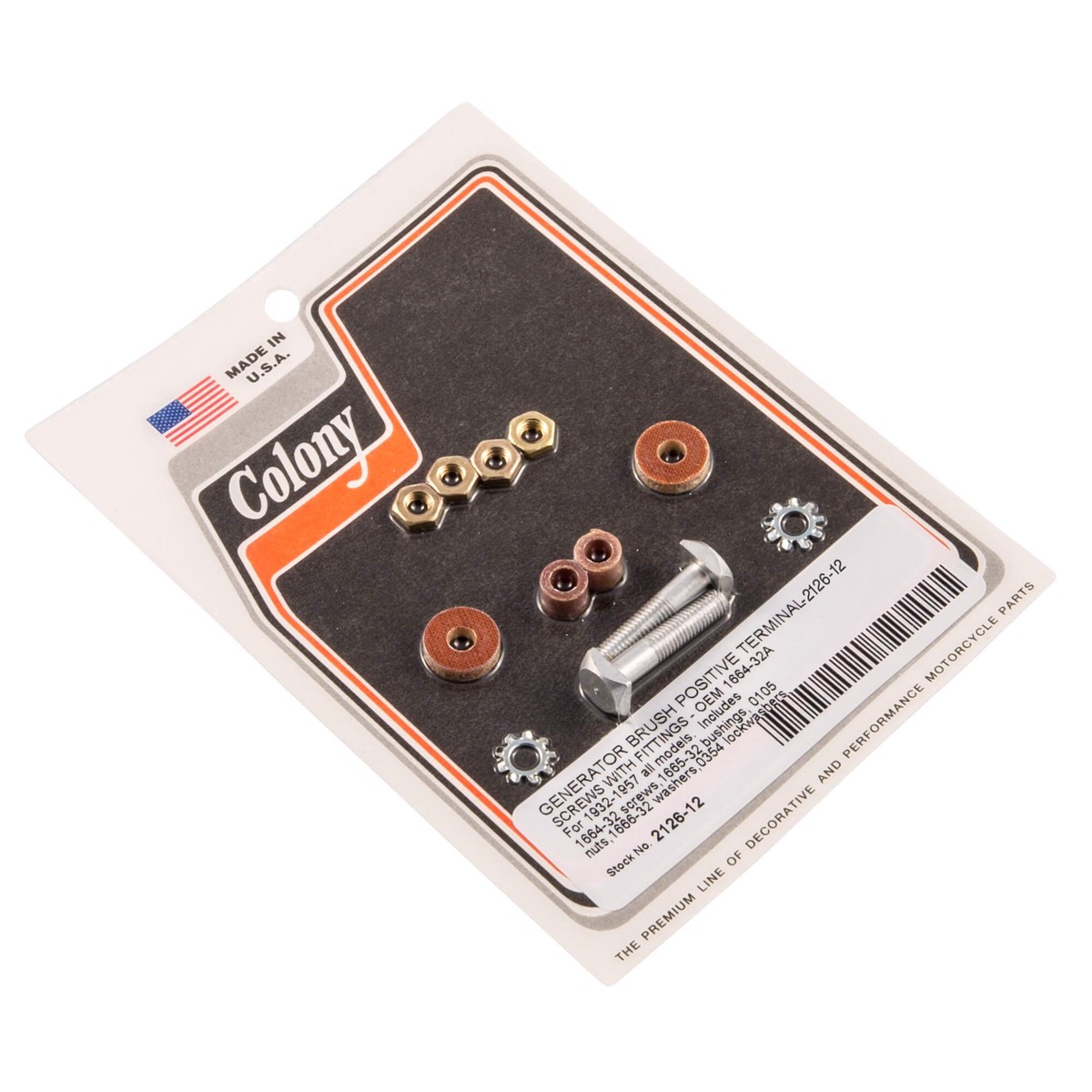 #2126-12 Generator Brush Positive Terminal Screws/Fittings 1932-1957 Harley-Davidson All Models