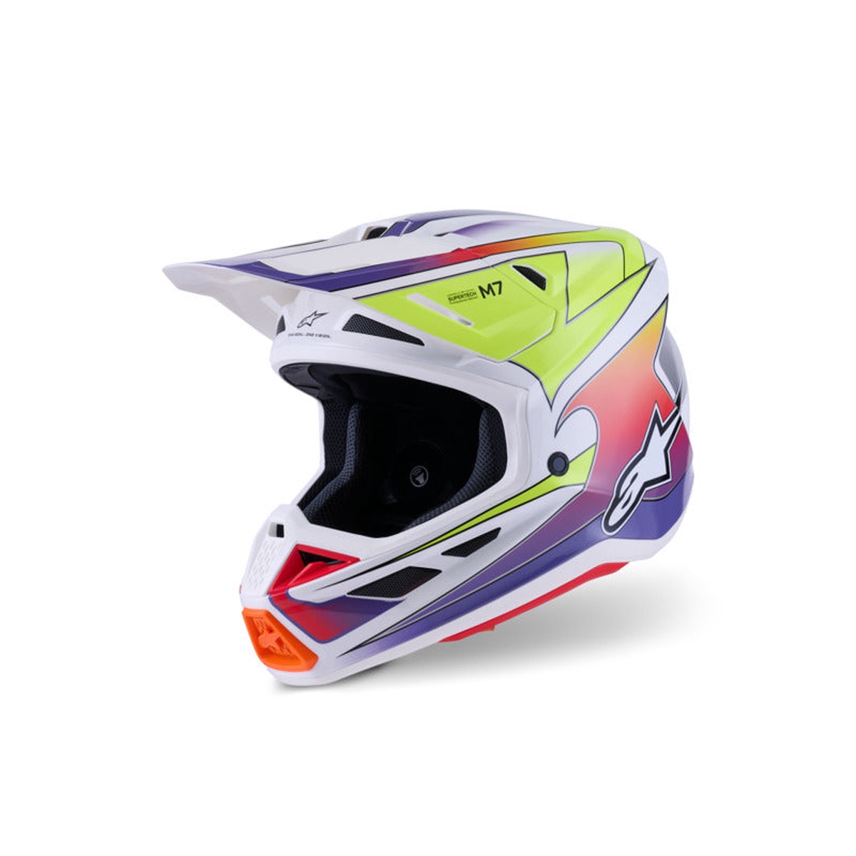 (MX26) SM7 FUSE HELMET ECE06 | WHITE FLURO-YELLOW PURPLE GLOSSY (2054)