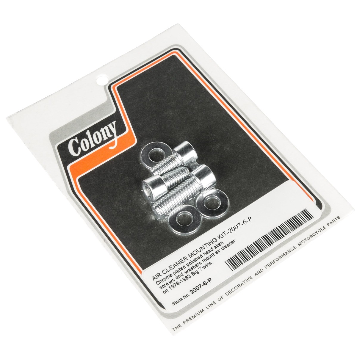#2007-6-P Air Cleaner Mounting Kit Smooth Allen 1978-1983 Harley-Davidson Big Twins - Chrome Plated