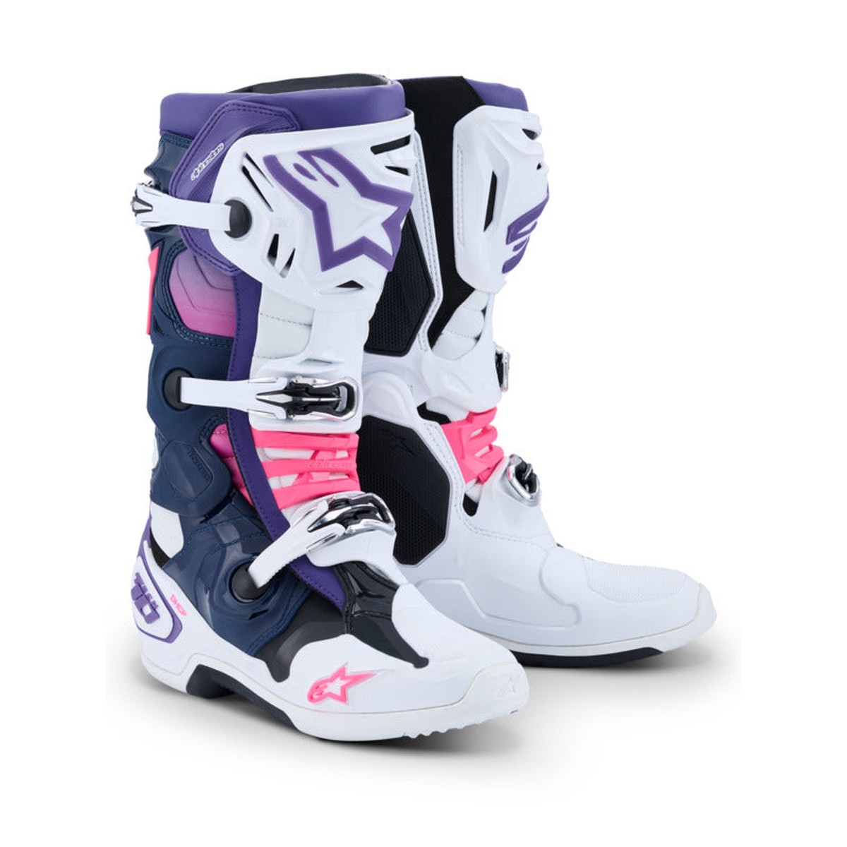 (MX26) TECH 10 (MY20) BOOTS | WHITE VIOLET NAVY BLUE FLUROPINK (2780)